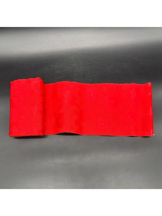 Vintage Japanese Obi Belt Pre Tied Bows Set Red Black Kimono Accessories Retro main image 13